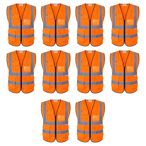 Image of uniformer Premium Safety Jacket for Men and Women | Reflective High Visibility | Ideal Unisex Safety Jacket for Civil Engineer | Used in Airport, Construction, Traffic