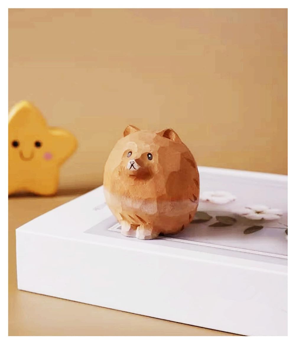 Amazon.com: ShaoAngDuoMi Hand-Carved Wooden Pomeranian Figurines