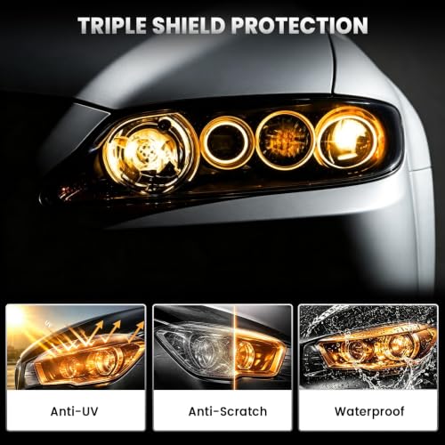 Image of 1797 Car Light Tint Film 12 inchx48 inch Headlight Taillight Vinyl Wrap Orange