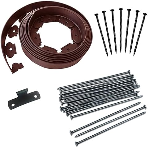 10in 50pack Metal Landscape Anchoring Spikes Bundle 40ft Landscape Edging Border Cover