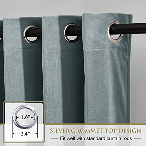 PONY DANCE Blue Ash Velvet Curtains - Image 2