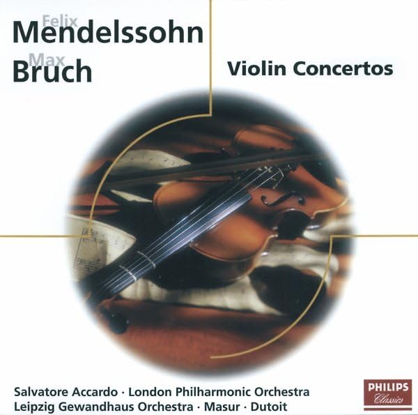 Violin Concerto & Violin Concerto 1 [Audio CD] Salvatore Accardo; Max Bruch; Felix Mendelssohn; Kurt Masur; Charles Dutoit; London Philharmonic Orchestra and Leipzig Gewandhaus Orchestra