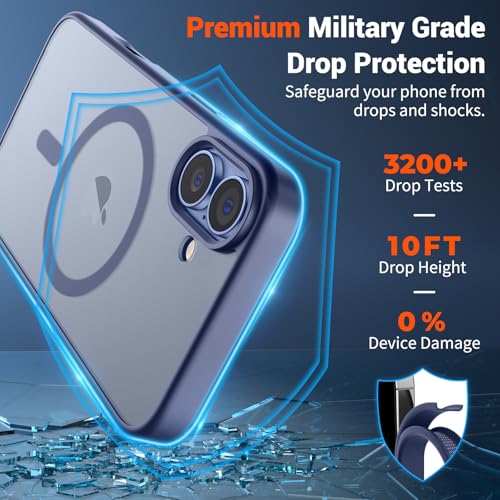 Image of SUPFINE Magnetic for iPhone 17 Case (Compatible with MagSafe)(Military Grade Drop Protection) Translucent Matte Shockproof with Anti-Fingerprint Phone Cover 2025,Lavender Gray