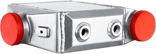 Miniatura 7 de Intercooler universal de aluminio Intercooler de agua a aire Tamaño del núcleo 9 "x 10.6" x 4.5", tamaño total 16" x 13" x 4.5" color plateado