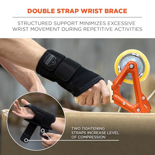 Image of Ergodyne ProFlex 4015 Wrist Brace, Splint Open Stay for Structured Wrist Support, Adjustable Double Strap