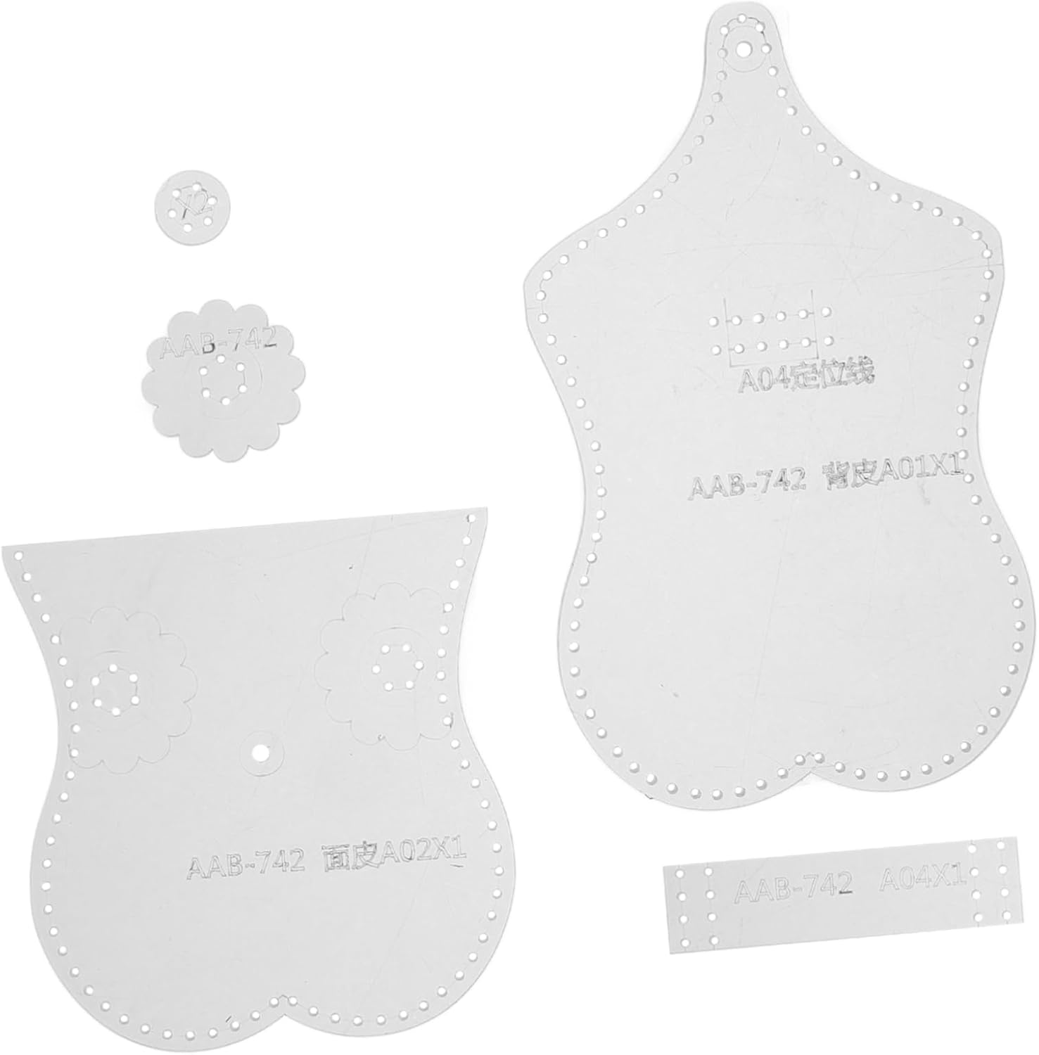 Gadpiparty 5pcs Owl Keychain Holder Template Durable DIY Card Holder Stencils for Leather Craft Easy to Clean Reusable Design for Handmade Projects