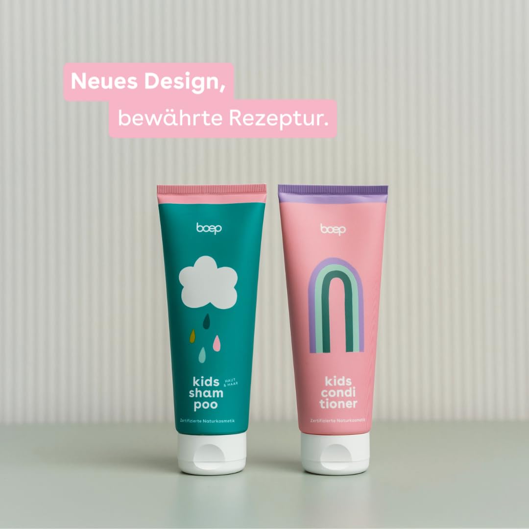 boep Szampon dla dzieci, łagodny szampon 2 w 1 i żel pod prysznic dla małych i dużych dzieci, certyfikowany naturalny kosmetyk (100 ml)