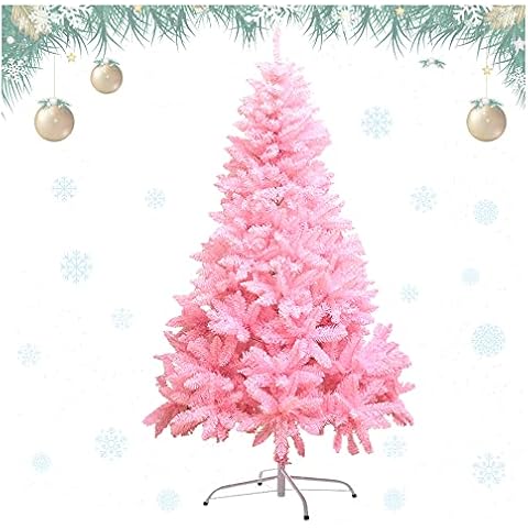 Christmas Tree with Metal Stand, 4FT Pink Artificial Christmas Tree with 300 Branches Tips, Easy Assembly Unlit Xmas Tree for Christmas Decorations Cover