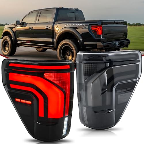 COOLCMP Tail Light For Ford F150 F-150 2021-2025 LED Taillights Assembly Compatible with F-150 All Models Smoke Lens Driver & Passenger Side Rear Lamps (1 Pair)