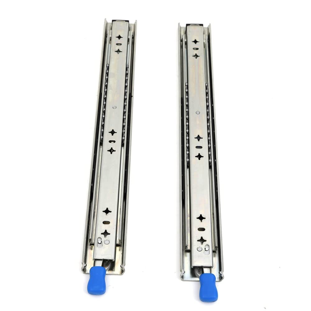 Heavy Duty Locking Drawer Slides with Lock 18 20 22 24 28 32 36 40 Inch 250lb Load Capacity 1 Pair Full Extension Ball Bearing Side Mount Glides Runners Rails