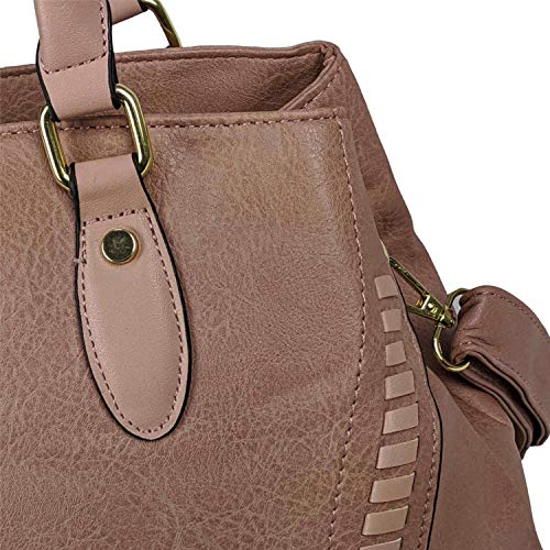 Kit Bolsa Feminina De Ombro E Bolsa Tiracolo Com Carteira Rosa Brinde