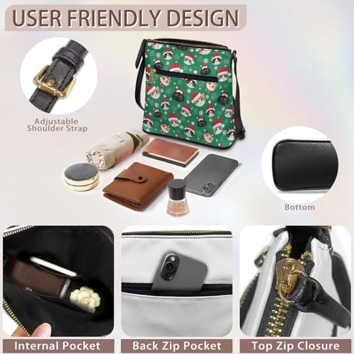 Image of Leather Purses for Women, Leather Hobo Bags for Women Travel Sling Purse Triple Zippered Pockets Shoulder Bag