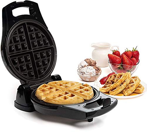 Waffeleisen, Sandwichtoaster(1000 W, Antihaftbeschichtet, Muschel Edelstahl, Antihaftbeschichtung), Tisch-Grill mit 2 Kontrollleuchten