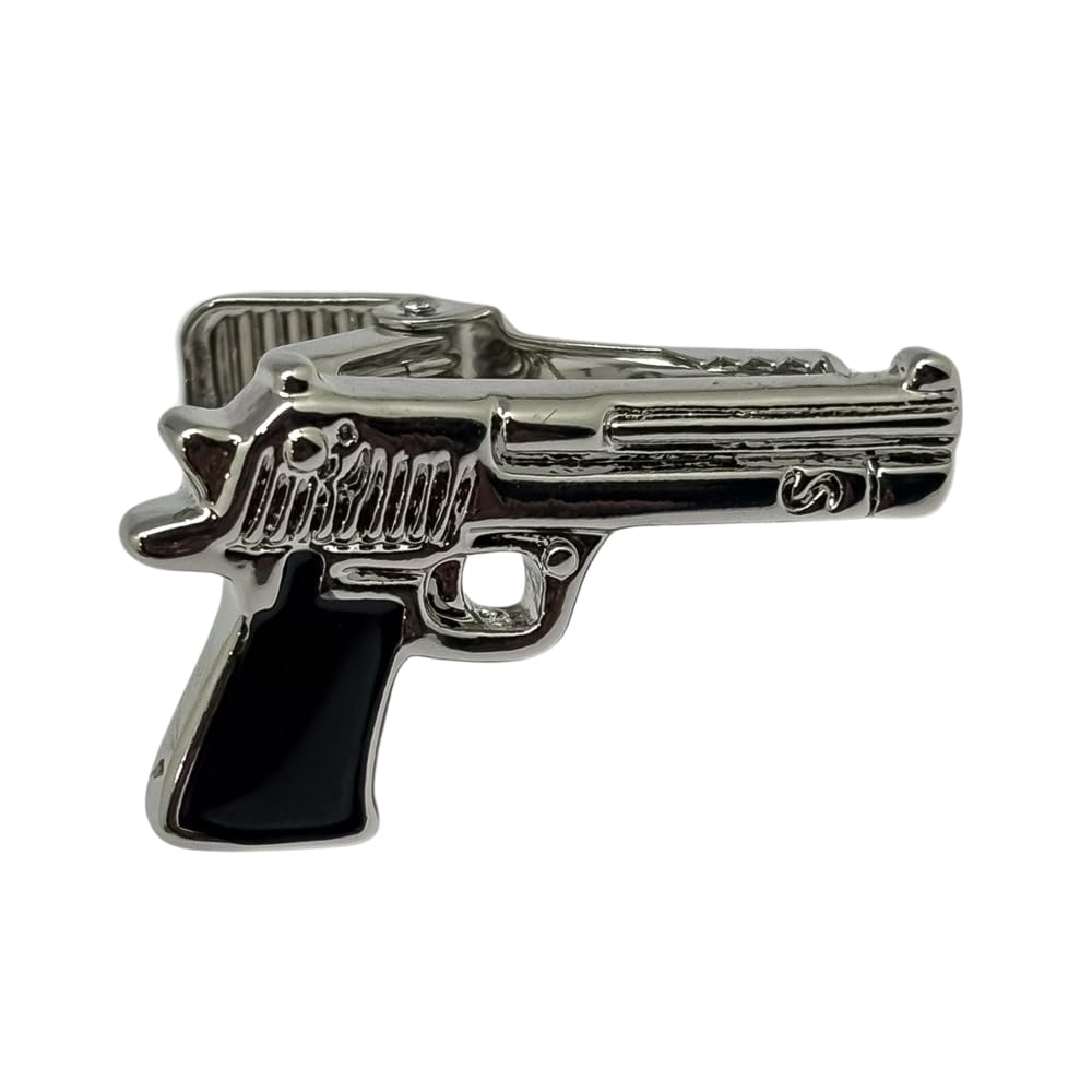 Silver Gun Design Brass Tie Pin for Men-image-48