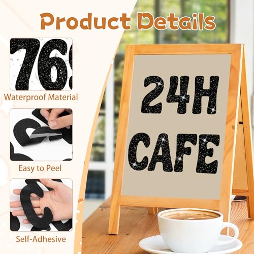 Image of Bulletin Board Letters 129 PCS Glitter Letter Stickers Large 4 Inch, Black