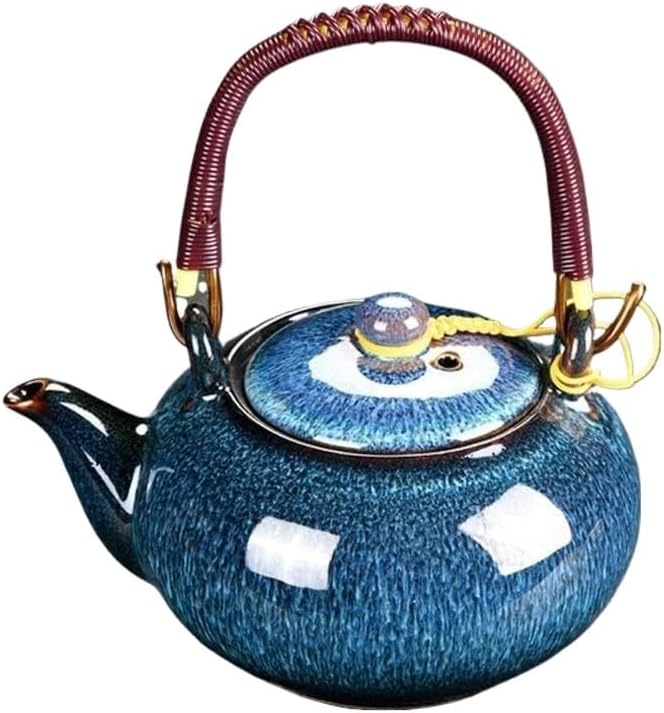 Teapots, ceramic teapots, Large Capacity teapot 700ml Ceramics coffee pot with beam pot tea set small teapot tea cup household flower tea making teapot (Color : C)