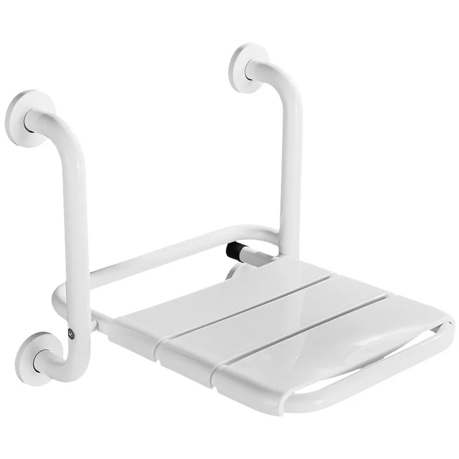 Bathroom folding stool, wall-mounted toilet, elderly safety non-slip, disabled barrier-free handrails, bath and For Elderly(White)
