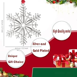 6pcs christmas ornament metal snowflake ornament for christmas tree holiday christmas hanging decorations for winter christmas tree decor keepsake gifts xmas party favors supplies j snowflake6  urban country home decor