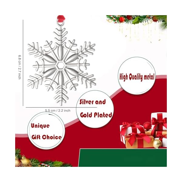 6pcs christmas ornament metal snowflake ornament for christmas tree holiday christmas hanging decorations for winter christmas tree decor keepsake gifts xmas party favors supplies j snowflake6  urban country home decor