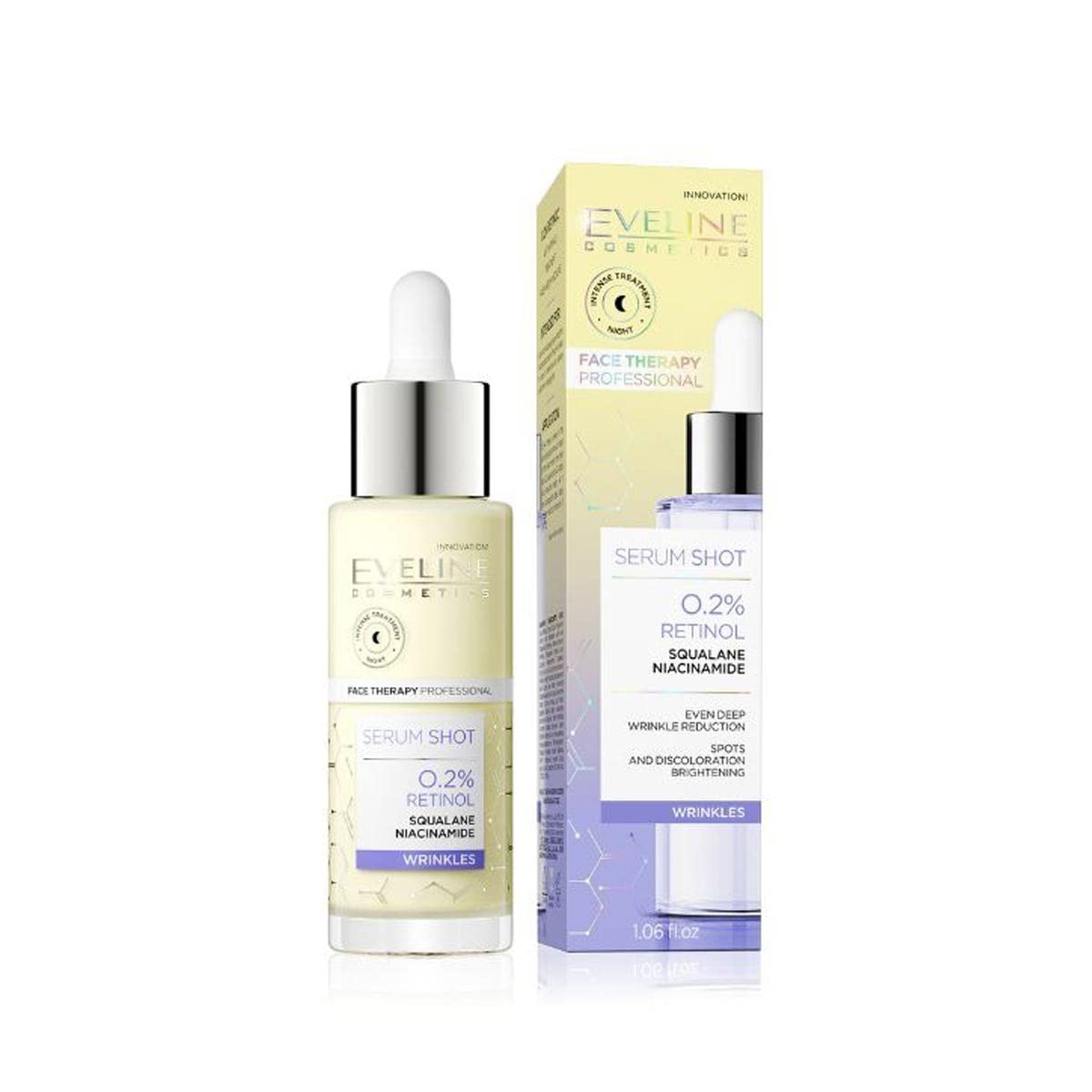 EVELINE COSMETICSFace Therapy Professional Anti-Aging Serum Shot with 0.2% Retinol for Face, Neck & Décolleté - Firming & Hydrating Treatment, 30ml