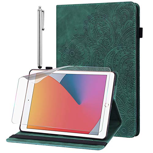 GLANDOTU Case for iPad Air 11 Inch 2026/2025/2024 (M4/M3/M2),iPad Pro 11 Inch (2022/2021/2020/2018)/iPad Air 6th/5th/4th Gen Case,lightweight Embossed Flip PU Leather Tablet Cover with Stand -Green
