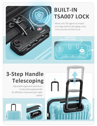 Image of Carry on Luggage 2 Piece(20in /24inch - Airline Approved Suitcases with Spinner Wheels, Built-In TSA Lock,Hard Shell Expandable Suitcases