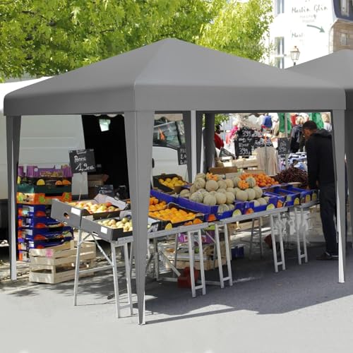 YITAHOME Pop Up Gazebo 3x3M Foldable with UV protect 50+ for camping Grey
