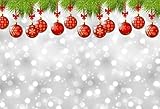 Baocicco Vinyl 7x5ft Merry Christmas Backdrop Happy New Year Photography Background Christmas Ball Christmas Tree Shiny Halos Bokeh Backdrop Children Baby Adult Portraits Photo Studio