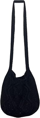 Crochet Shoulder Bag for Women,Knitted Teto bag Crossbody Handbags Aesthetic Shopping Bag Cute Purses Crocheted Hobo Bag