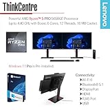 Lenovo Mini Desktop PC, AMD Ryzen 5 PRO Processor, 16GB DDR4, 256GB PCIe SSD, Wi-Fi 6, Bluetooth 5, USB-C, HDMI, DisplayPort, RJ-45, Windows 11 Pro – Ultra-Compact Office & Productivity Desktop - Image 3