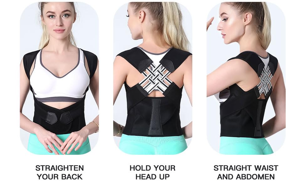 Image of DOLTAS Neoprene X-Cross Posture Corrector Belt Universal Size Shoulder & Back Support Belt | Back Straightener Brace For Spine & Body Posture Correction | Clavicle Support For Unisex | Universal Size