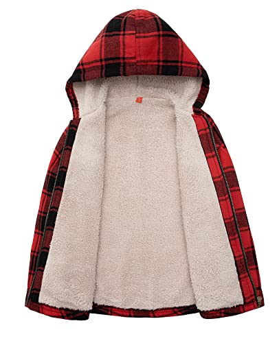 Image of ZENTHACE Boys Sherpa Fleece Lined Flannel Jacket