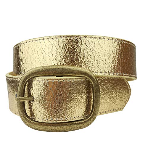 Rare Metallic Vintage Crack Leather Belt