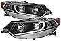 AKKON - For 09-14 Acura TSX CU2 LED Daytime Running light DRL Black Bezel Projector Headlights Driver + Passenger Side