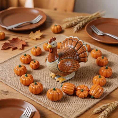 Image of winemana 80Pcs Mini Pumpkins for Crafts, Fall Decorations for Home, Orange | Small Resin Pumpkin for Decorating, Fall Vase Filler, Table Centerpiece, DIY Thanksgiving Decor