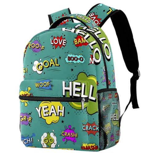 Sac à dos d'école multicolore 29.4x20x40cm pour adolescents et voyage décontracté