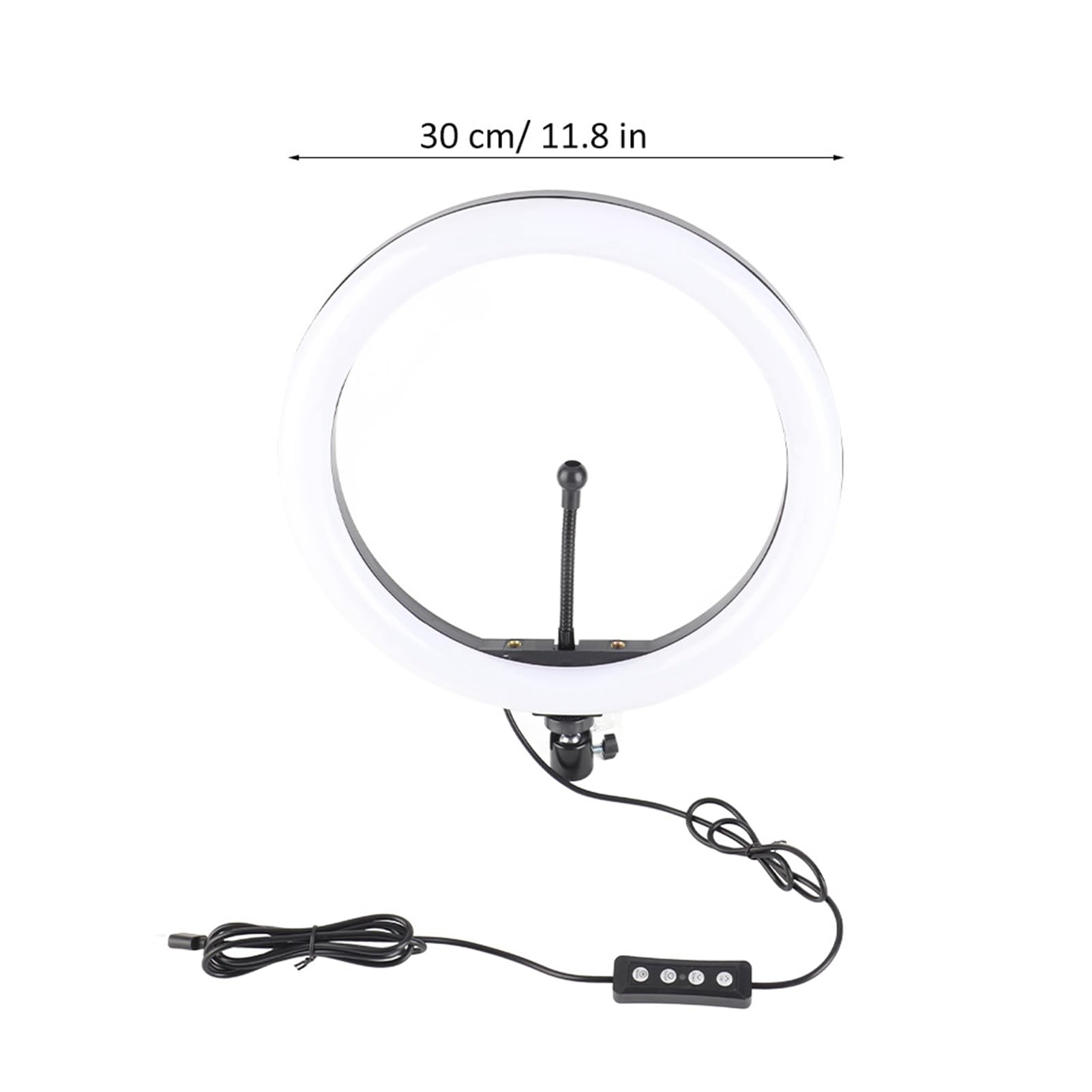 12-Zoll-dimmbares LED-Ringlicht mit Stativ, Fotografie‑Fülllicht für Make-up und Videostudios, 3 Farbtemperaturen, 10 Helligkeitsstufen, inklusive Handy‑ und Tablet‑Halterungen für