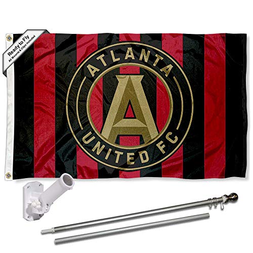 Ensemble mât support et drapeau Atlanta United FC Field Stripes