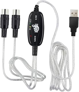 TEHAUX Dsl Cable USB Adapters C USB Cable USB Midi Cable Converter Music Studio Keyboard Cable Midi to USB Interface with Input & Output Connecting Keyboard Adapter Connection Cable Piano