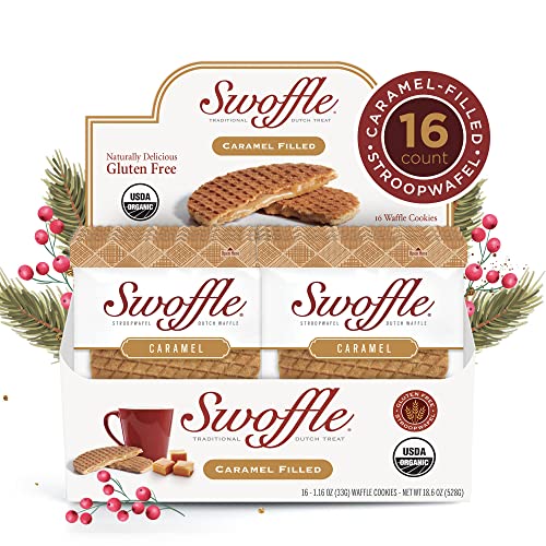 Organic Gluten Free Stroopwafels By Swoffle - Caramel Filled | (16) 1.16Oz Wafers | Non-Gmo, Wheat Free, Kosher, Soy Free, Nut Free And All Natural! #TOP16