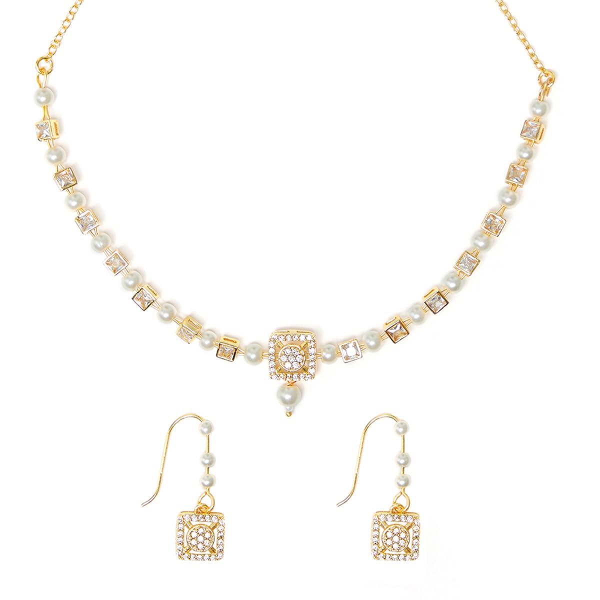 VOYLLA Splendid Pearly White Necklace Set In Gold Tone (B0B7K3J2Q4) Amazon Price History, Amazon Price Tracker