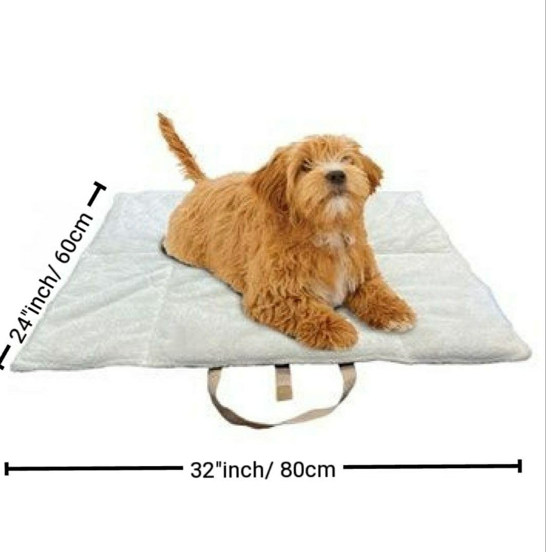 review FeFix -Dog Travel Bed, Foldable Cage Strap Kennel Pad, Pet Camping Equipment with Carrying Handles for Small Medium Dogs or Cats 32''x 24'' inch