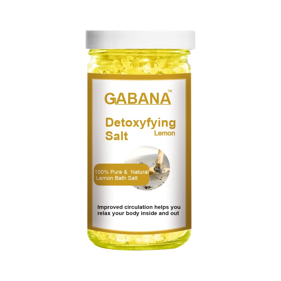 GABANA Detoxyfying Lemon Bath Salt for Relaxation and Circulation Boost (Pack of 1, 200 grams)|BATH Salt for Men and Women bath salt for Muscle Relief Pain Relief bath salt for Relieve Aches and Pain|-image-6