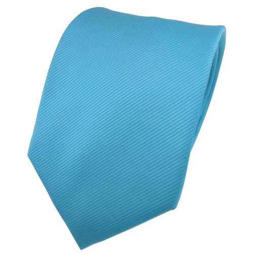 TigerTie Designerski krawat w jednolitym kolorze - struktura prążkowana - krawat, Turkusowy Uni Rips, Krawattengröße: ca. Länge 150 cm, Breite 8 cm