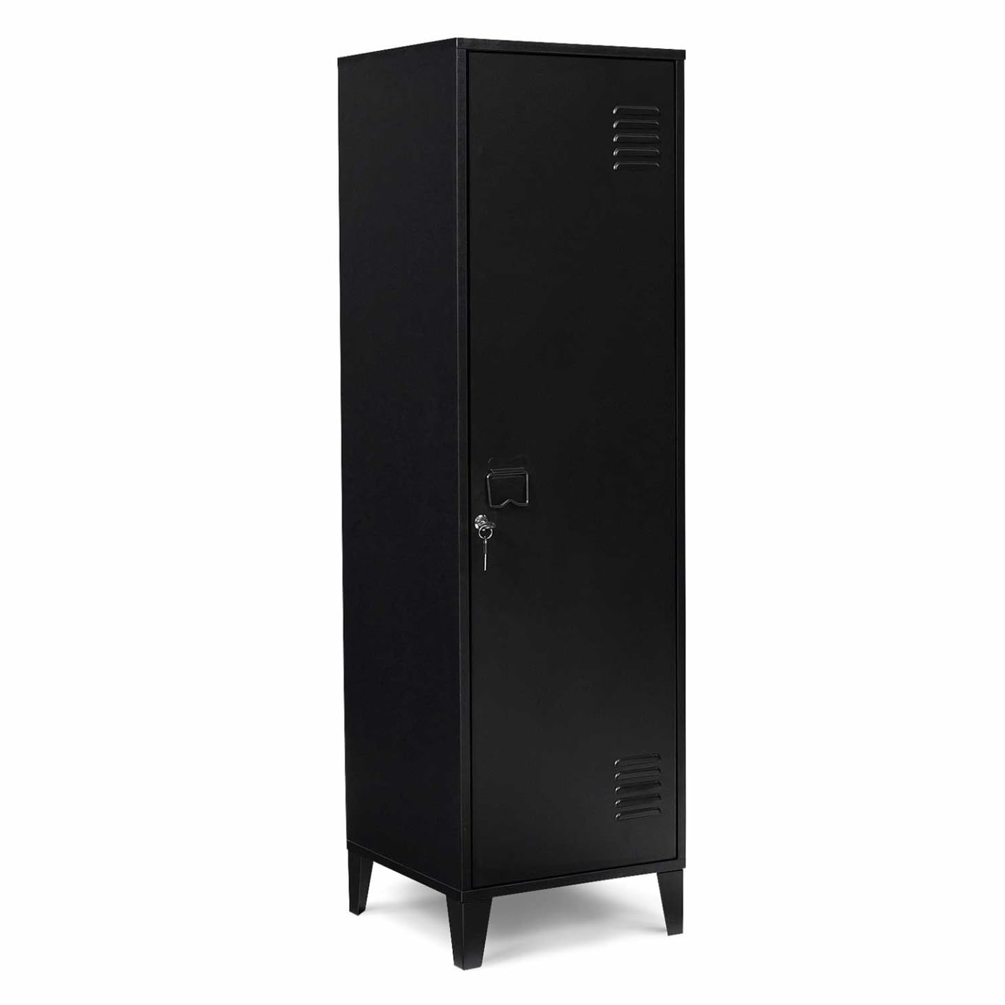 IDMarket - Armoire vestiaire Ester 1 Porte métal Noir Design Industriel