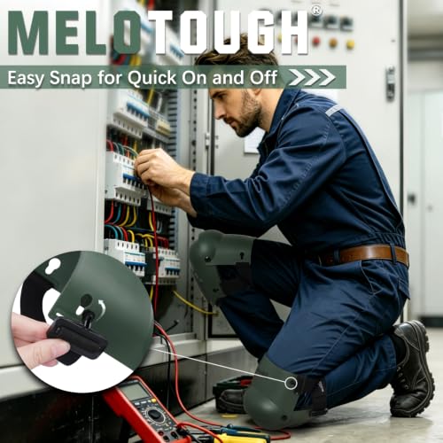 Image of MELOTOUGH Knee Pads for Work,Construction,Flooring,Gardening-Comfortable and Flexible(Army Green)