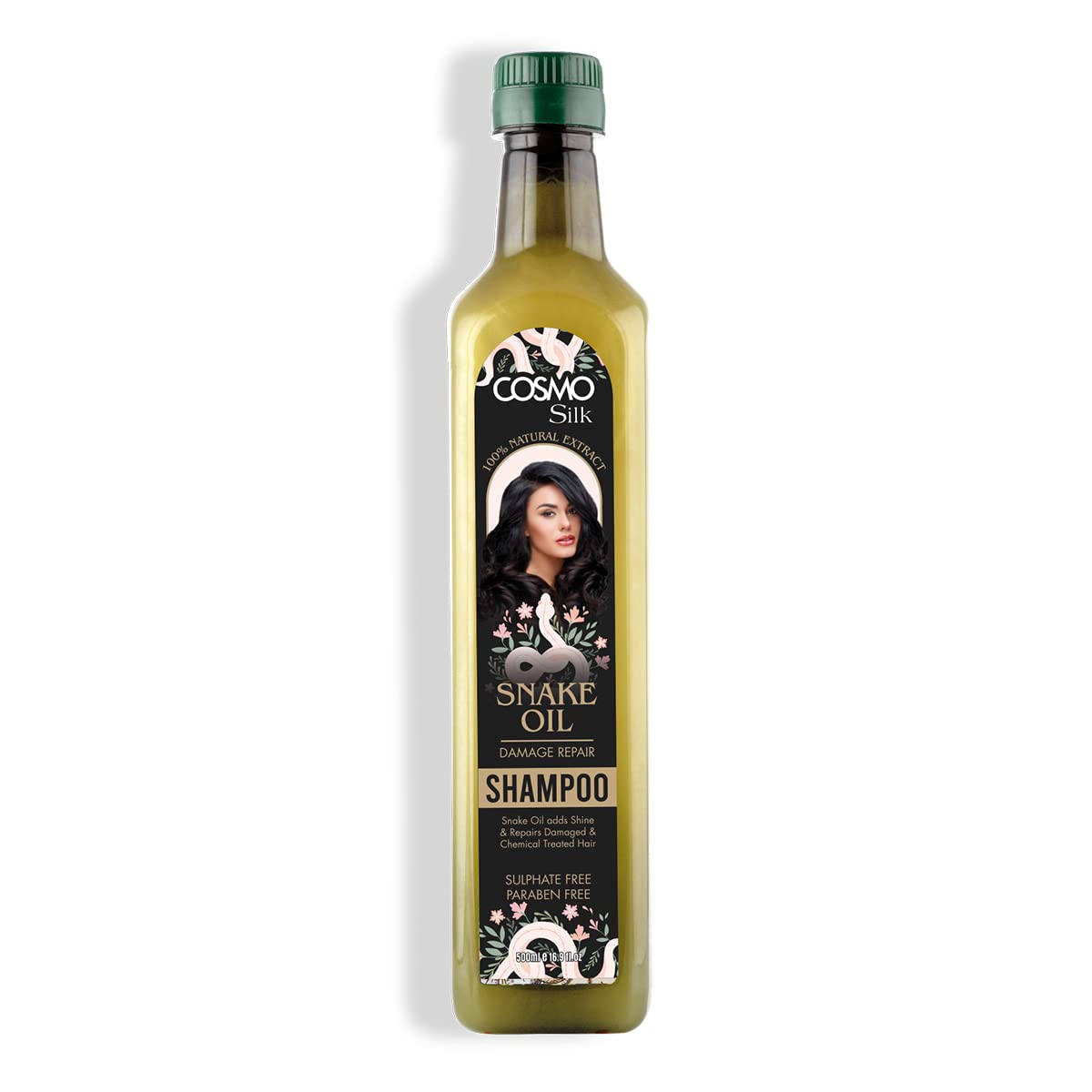 Cosmo Silk 100% Natural Extract Snake Oil Shampoo 500ml, Damage Repair, Sulphate & Paraben Free