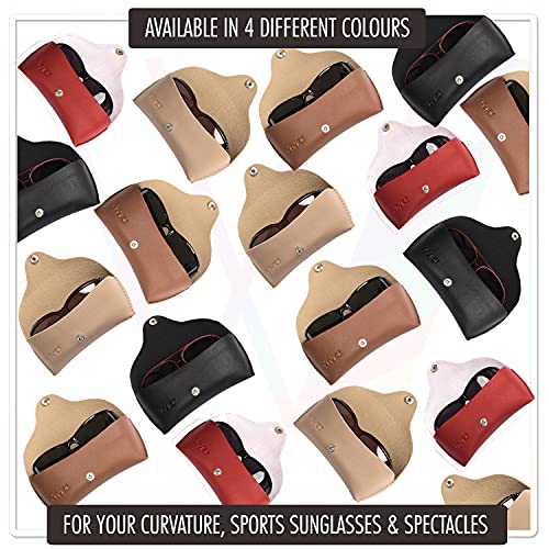 Image of Unisex Lightweight Specs Snap Button Eyewear Dabbi Leather Soft Case Cover