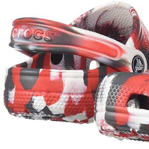 Image of Crocs Unisex-Adult Classic Marble Clogs - Flame White