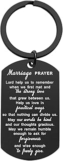 Queyuen Marriage Prayer Keychain Wedding Anniversary Love Gifts for My Future Husband, Engagement Gifts for Him Men, Groom Gifts from Bride